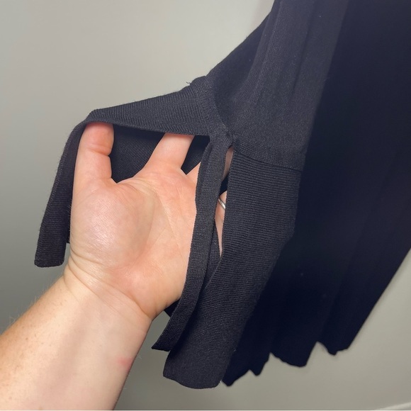 Calvin Klein Women’s Black Knit Dress Tie Sleeve Detail formal party Size M - Picture 5 of 8